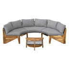 Canapé d'angle d'extérieur 12 places en bois d'acacia avec table basse