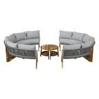 Ensemble de jardin 6 places avec coussins et 1 table basse