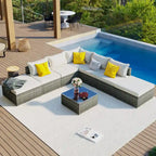 8-Pieces Patio Conversation Sofa Set with Table