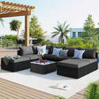 Ensemble de canapé de conversation de patio 8 pièces avec table