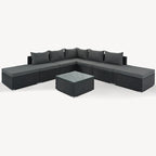 Ensemble de canapé de conversation de patio 8 pièces avec table