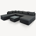 Ensemble de canapé de conversation de patio 8 pièces avec table