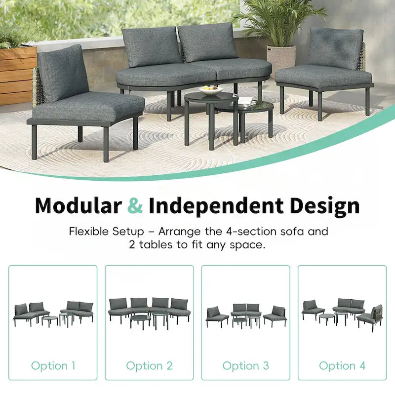 6-Piece Patio Sofa Furniture Set