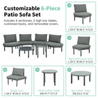 6-Piece Patio Sofa Furniture Set