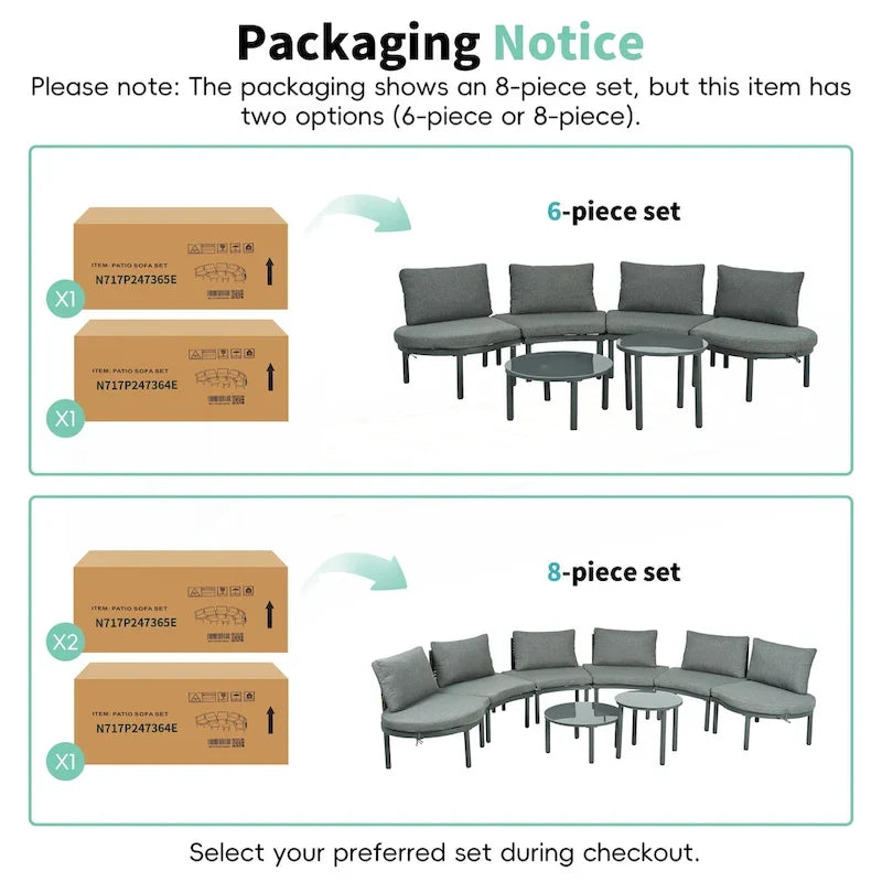 6-Piece Patio Sofa Furniture Set