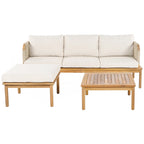 Ensemble de canapés de patio 3 pièces en bois d'acacia et corde pour l'extérieur