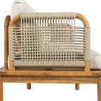 Ensemble de canapés de patio 3 pièces en bois d'acacia et corde pour l'extérieur