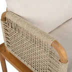 Ensemble de canapés de patio 3 pièces en bois d'acacia et corde pour l'extérieur