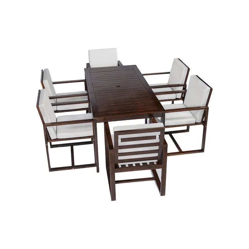 Patio Dining Set Outdoor Dining Table and Chair Set with and Removable Cushions