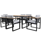 Ensemble de salle à manger d'extérieur 7 pièces avec table et chaises de patio et coussins amovibles