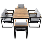 Ensemble de salle à manger d'extérieur 7 pièces avec table et chaises de patio et coussins amovibles
