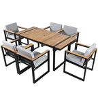 Ensemble de salle à manger d'extérieur 7 pièces avec table et chaises de patio et coussins amovibles