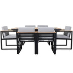 7-Pieces Outdoor Dining Set Patio Dining Table and Chair Set with and Removable Cushions