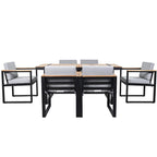 Ensemble de salle à manger d'extérieur 7 pièces avec table et chaises de patio et coussins amovibles