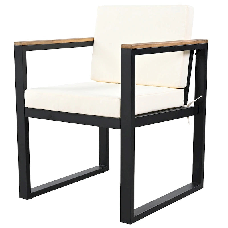 Ensemble de salle à manger d'extérieur 7 pièces avec table et chaises de patio et coussins amovibles