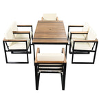 7-Pieces Outdoor Dining Set Patio Dining Table and Chair Set with and Removable Cushions