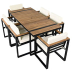 7-Pieces Outdoor Dining Set Patio Dining Table and Chair Set with and Removable Cushions