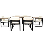 7-Pieces Outdoor Dining Set Patio Dining Table and Chair Set with and Removable Cushions