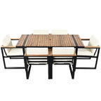 Ensemble de salle à manger d'extérieur 7 pièces avec table et chaises de patio et coussins amovibles