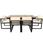 7-Pieces Outdoor Dining Set Patio Dining Table and Chair Set with and Removable Cushions