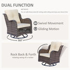 12 Piece Wicker Outdoor Patio Furniture Sets with Swivel Rocker Chairs