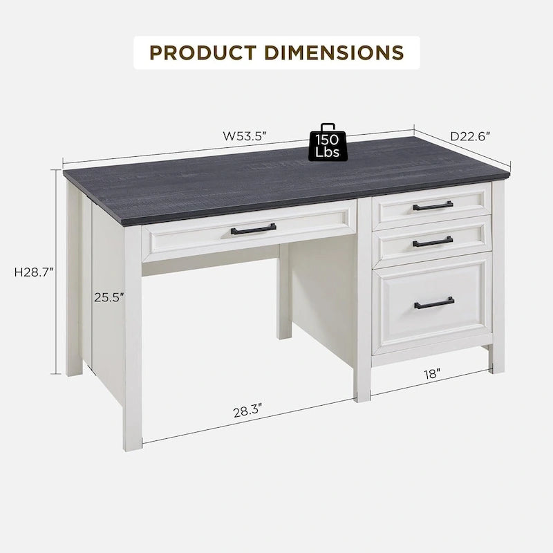 Bureau de style « ferme moderne », bureau d'ordinateur avec meuble de classement
