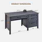 Bureau de style « ferme moderne », bureau d'ordinateur avec meuble de classement