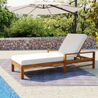 Chaise longue de jardin en bois à dossier réglable, convient aux jardins, terrasses et bords de piscine