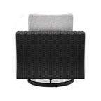 Fauteuil de jardin pivotant Tira 96,5 cm, rembourré, résine, noir, gris