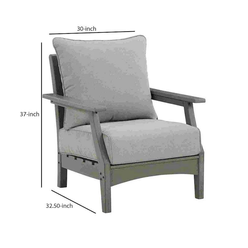 Chaise longue d'extérieur à lattes avec coussins, ensemble de 2, gris