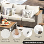 8-Piece Patio Furniture Set with Storage Table and Rattan Swivel Rocking Chairs, Outdoor Wicker Conversation Set for Backyard