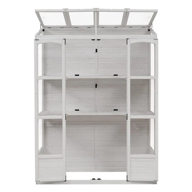 Farmhouse-Style Kitchen Island Set with Drop-Leaf Table, Two Seats, Storage Cabinet, Drawers, and Towel Rack