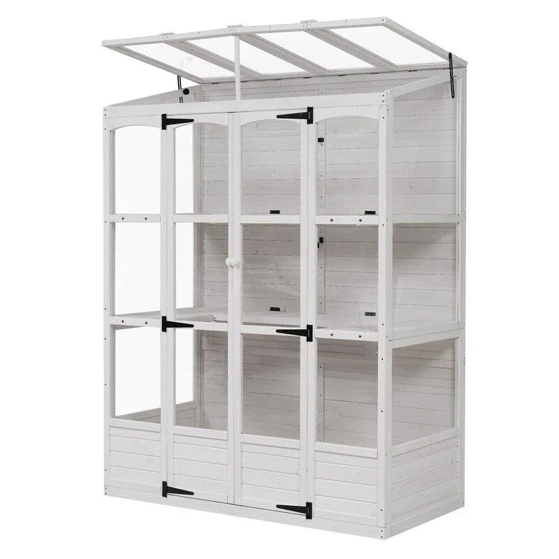 Farmhouse-Style Kitchen Island Set with Drop-Leaf Table, Two Seats, Storage Cabinet, Drawers, and Towel Rack