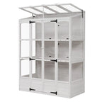 Farmhouse-Style Kitchen Island Set with Drop-Leaf Table, Two Seats, Storage Cabinet, Drawers, and Towel Rack