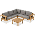 4 Pieces Outdoor Wood Sofa Set