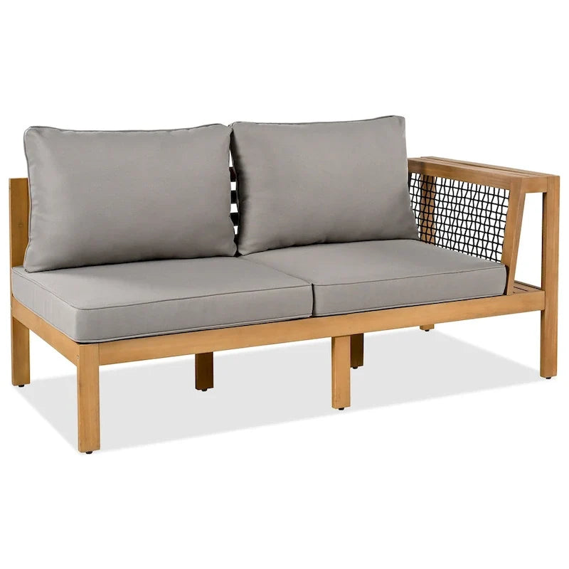 4 Pieces Outdoor Wood Sofa Set
