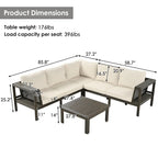 4 Pieces Outdoor Wood Sofa Set