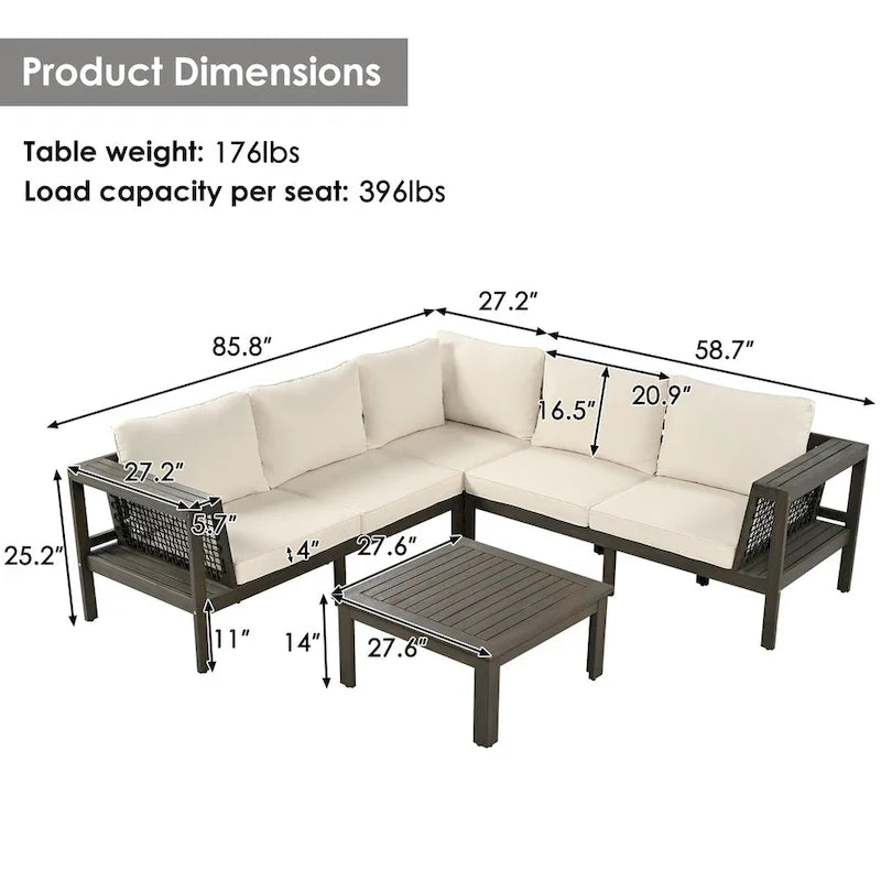 4 Pieces Outdoor Wood Sofa Set