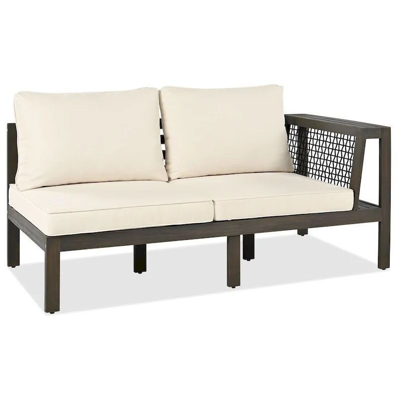 4 Pieces Outdoor Wood Sofa Set