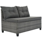 8-Piece Outdoor Patio Wicker Half-Moon Sectional Sofa Set with Rectangular Coffee Table
