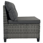 Ensemble de canapé d'extérieur demi-lune sectionnel en osier 8 pièces avec table basse rectangulaire