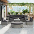 Ensemble de meubles de patio en rotin avec coussins et table basse