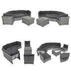 Ensemble de meubles de patio en rotin avec coussins et table basse