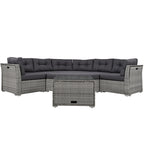 Ensemble de meubles de patio en rotin avec coussins et table basse