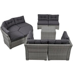 Ensemble de meubles de patio en rotin avec coussins et table basse