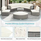 Ensemble de meubles de patio en rotin avec coussins et table basse