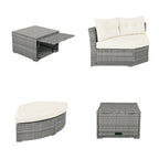 Ensemble de meubles de patio en rotin avec coussins et table basse