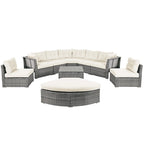Ensemble de meubles de patio en rotin avec coussins et table basse