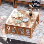Cambridge Casual Lowell 6-piece Teak Patio Sectional Set with Cushion