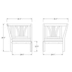 Ensemble sectionnel de patio en teck Cambridge Casual Lowell 6 pièces avec coussins